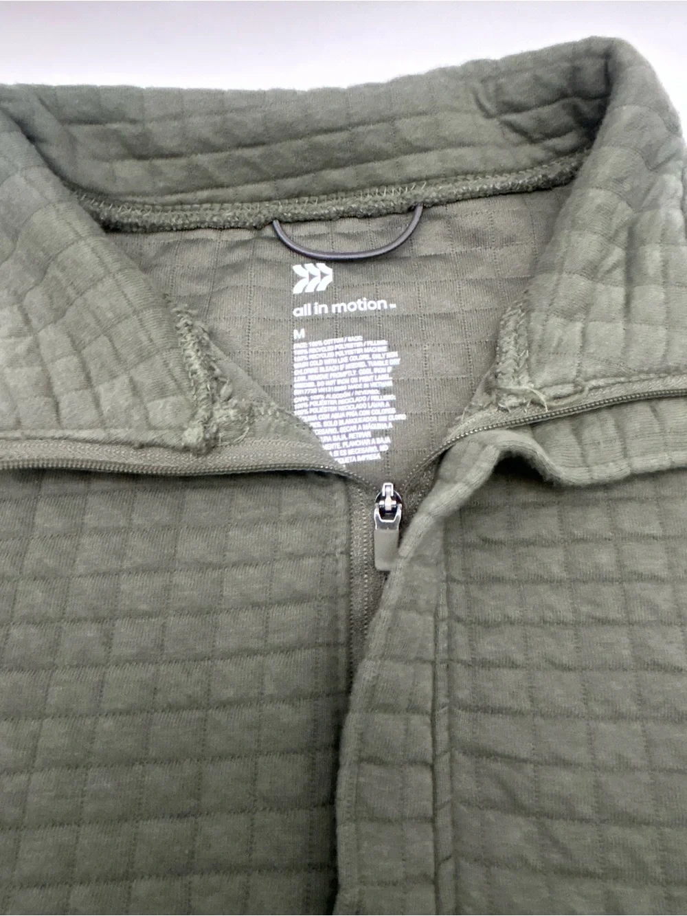 all in motion Olive Quilted Half-Zip Pullover